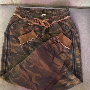 Mystree Camouflage Jogger Pants with Brown Accents